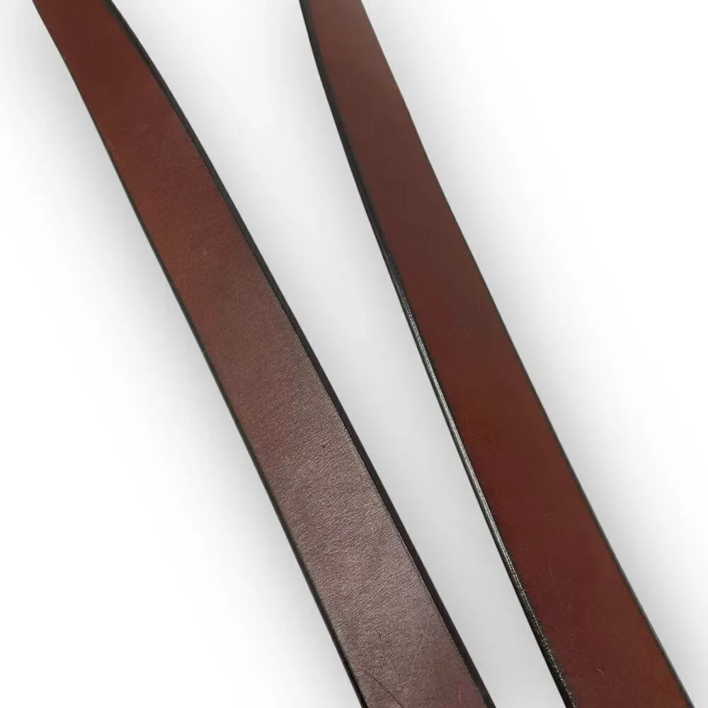 Roundtree & Yorke Brown Burnished Cowhide Leather Dress Belt Men's Size 54/135